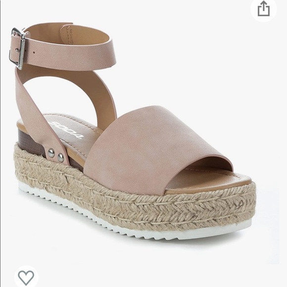 Women's Soda Topic Platform Sandals in Rose Gold Color - Picture 2 of 7